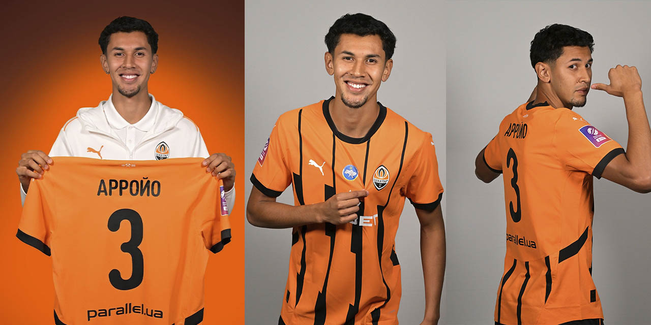 Diego Arroyo en la presentación como  nuevo jugador del Shakhtar Donetsk.