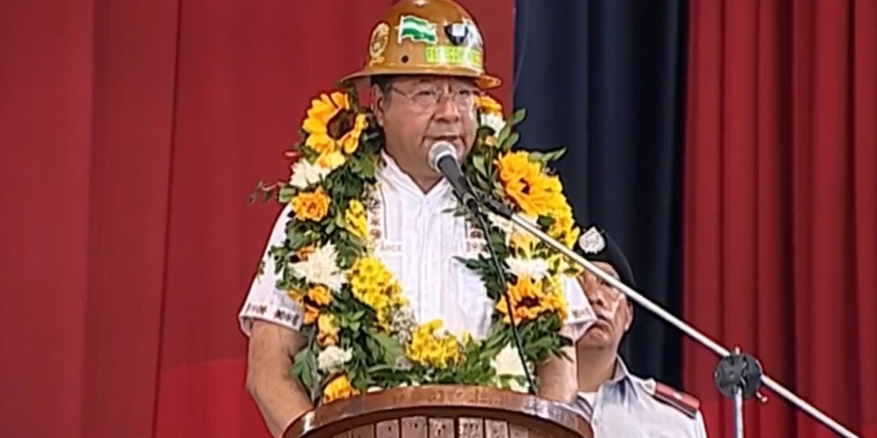 El presidente Luis Arce, en Santa Cruz. Imagen: Captura.