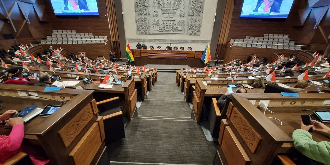 El pleno de la ALP donde el 2 de abril se rechazó el crédito de JICA. 