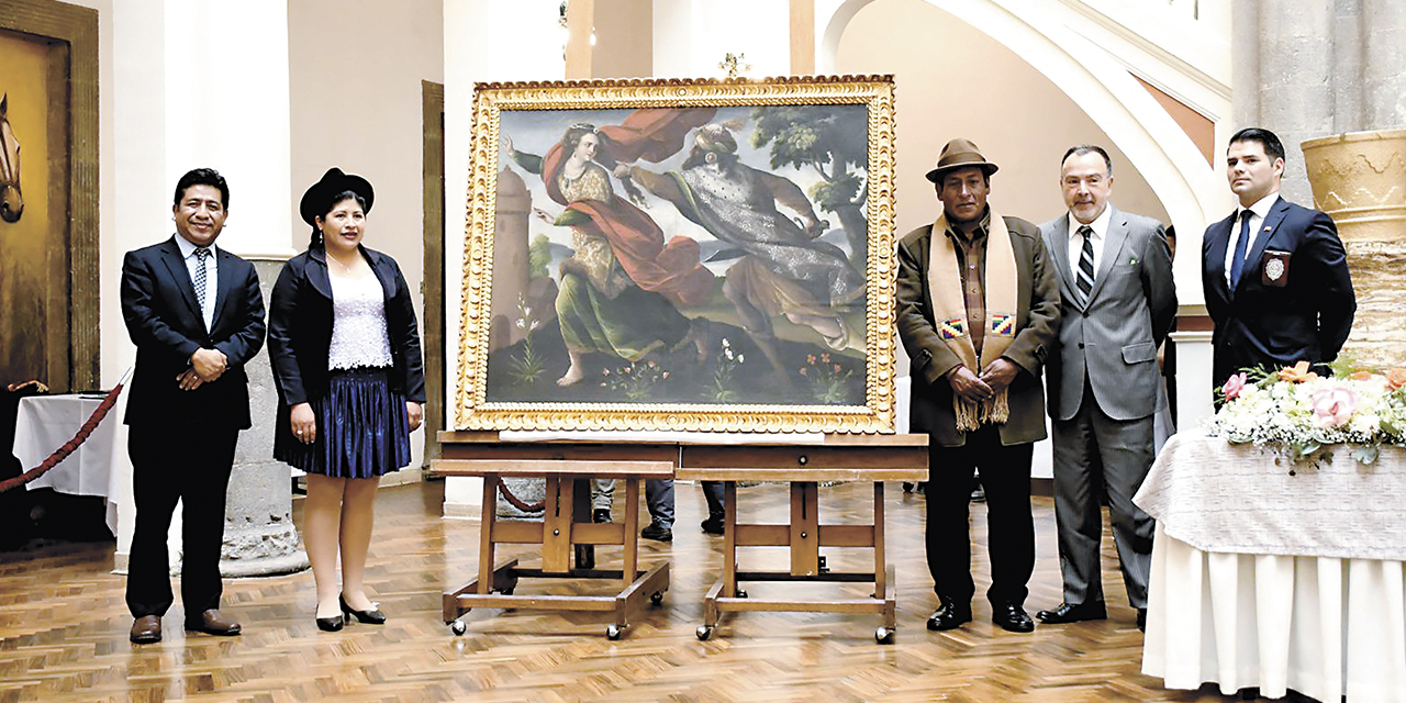 Exponen en el país la pintura Santa Bárbara, robada hace medio siglo