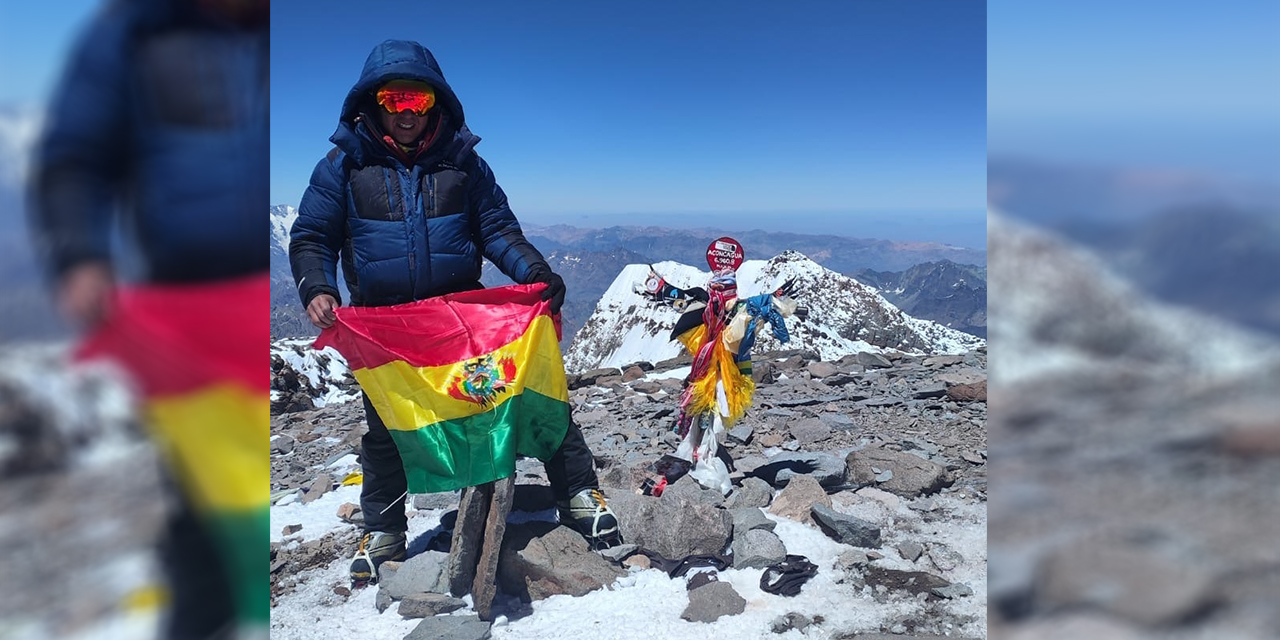 Alpinista Ayaviri llega a la cima del Aconcagua