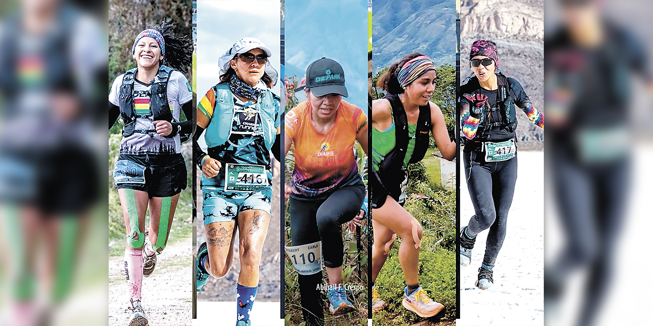 Las cinco deportistas que representarán a Bolivia en el torneo Sudamericano de Skyrunning.