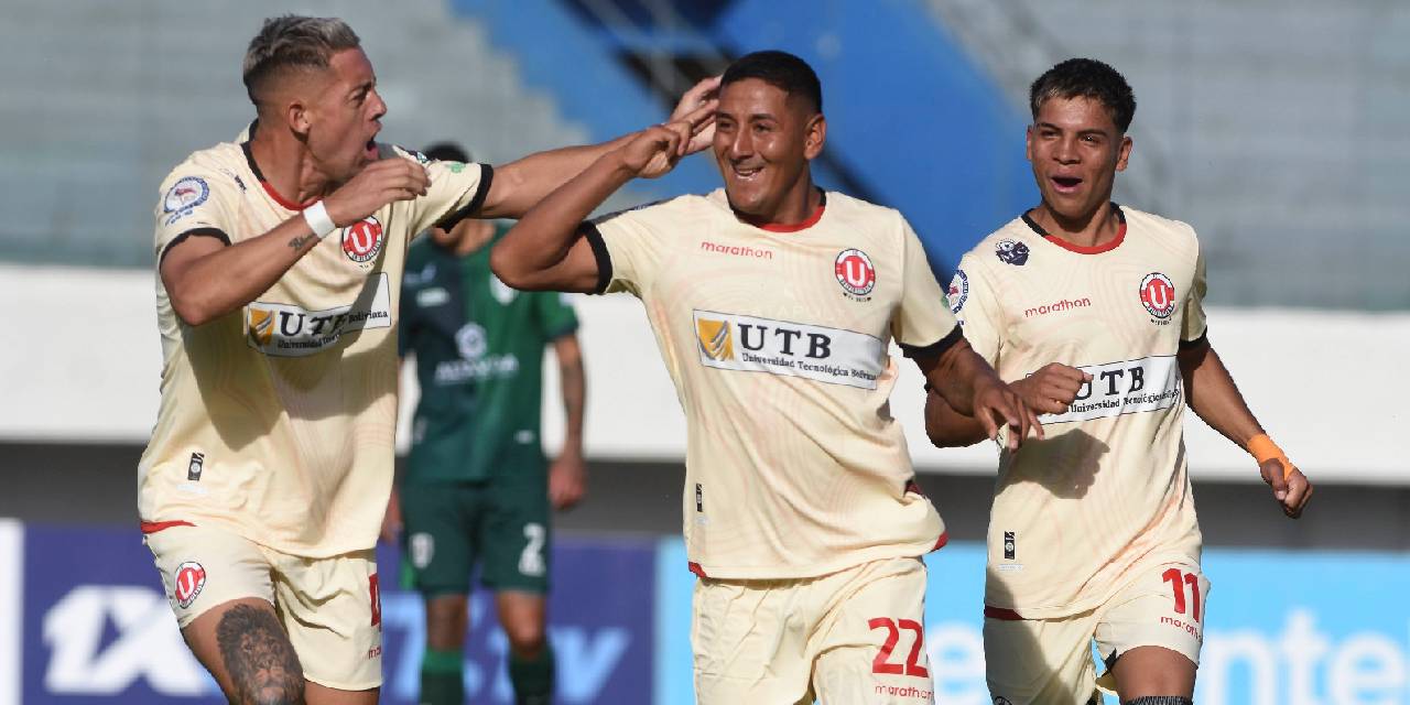 Joel Calicho celebra su gol que le dio el triunfo a la ‘U’ de Vinto.