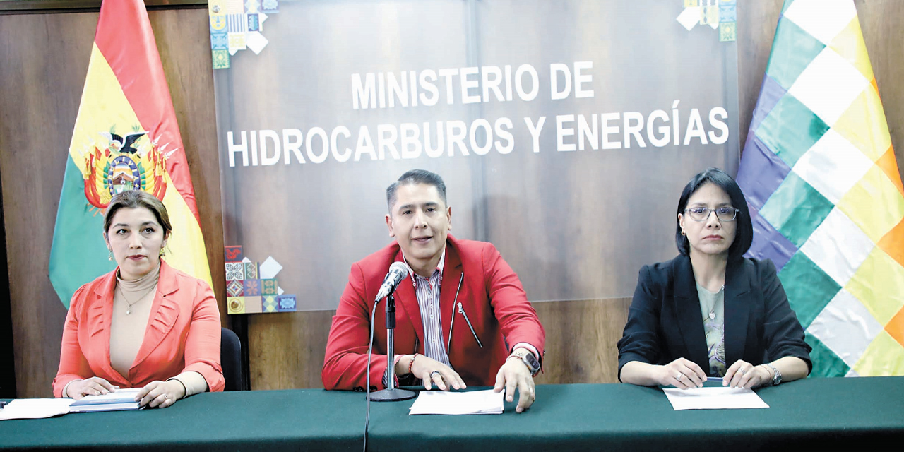 La conferencia de prensa del viceministro Arnez.