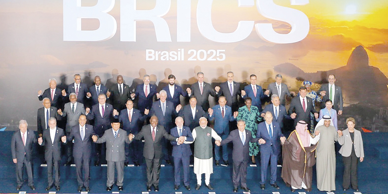 Los representantes de los países que conforman el bloque de los Brics, en la cumbre de Río de Janeiro.
