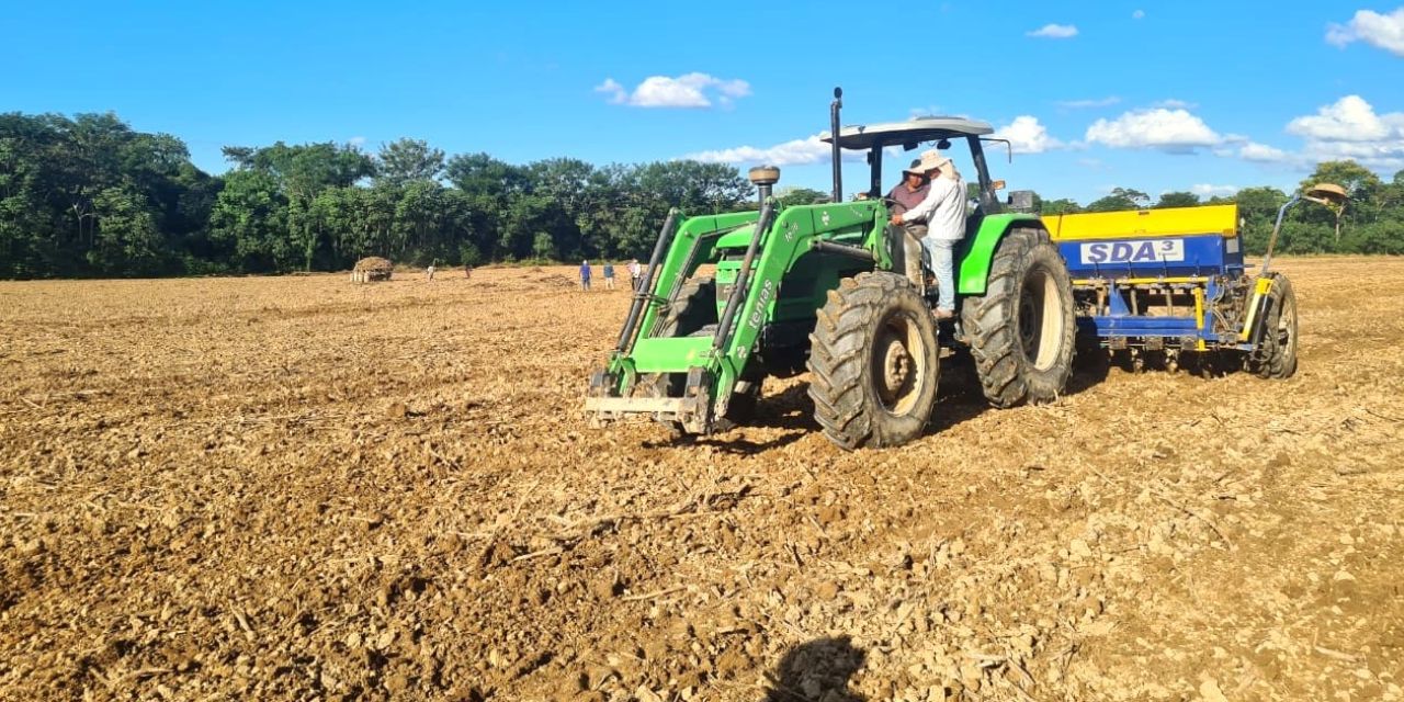Maquinaria pesada en los campos de cultivo.
