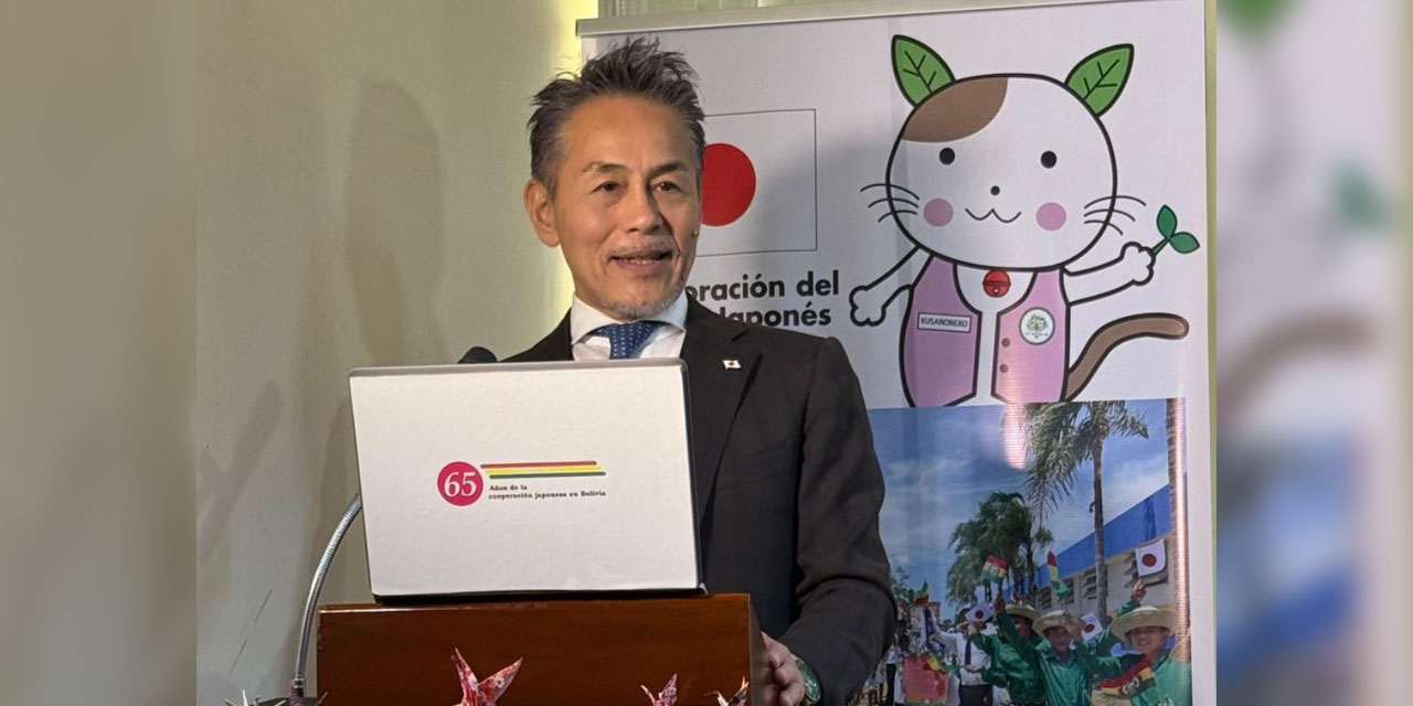 El embajador de Japón en Bolivia, Hiroshi Onomura: Embajada de Japón.