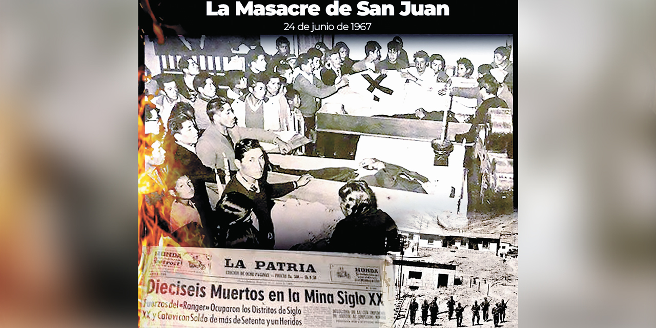Víctimas de la masacre de San Juan en los centros mineros Siglo XX y Catavi.