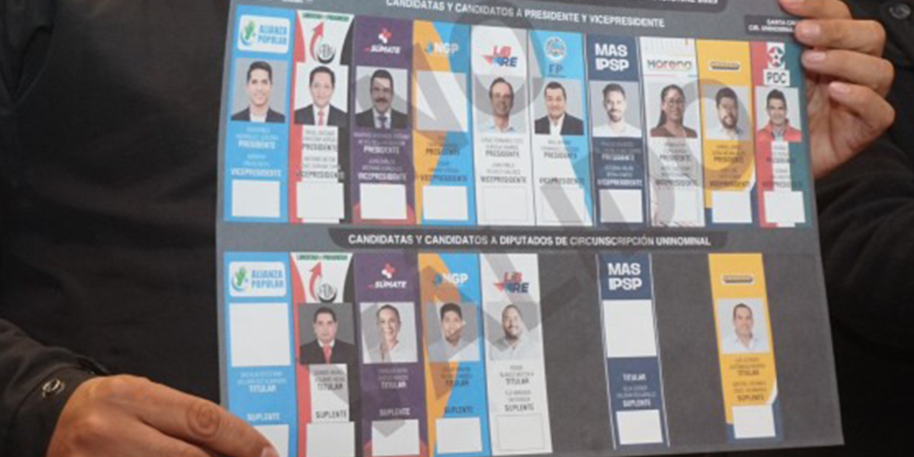 Una de las tres papeletas que se emplearán en las elecciones generales del 17 de agosto.