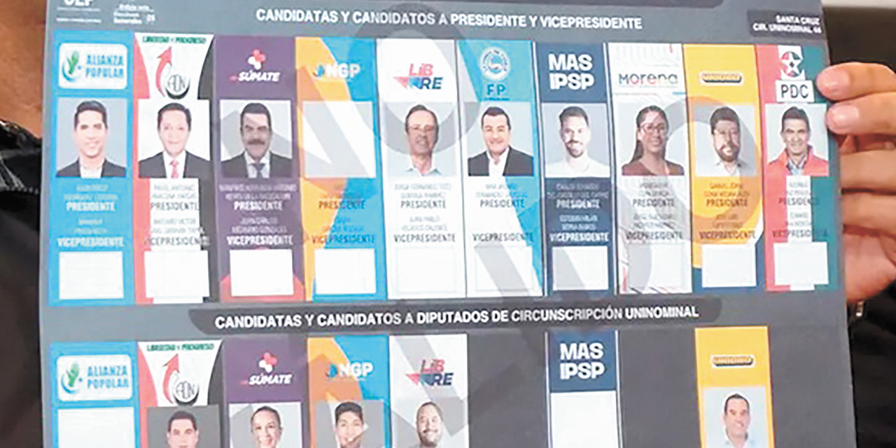 La papeleta que circulará el próximo 17 de agosto en el país.