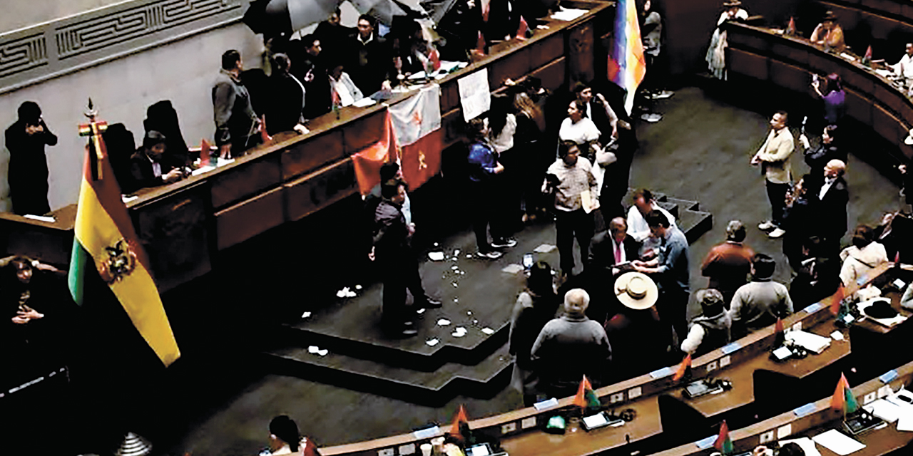 Incidentes en el pleno de la Cámara de Diputados.