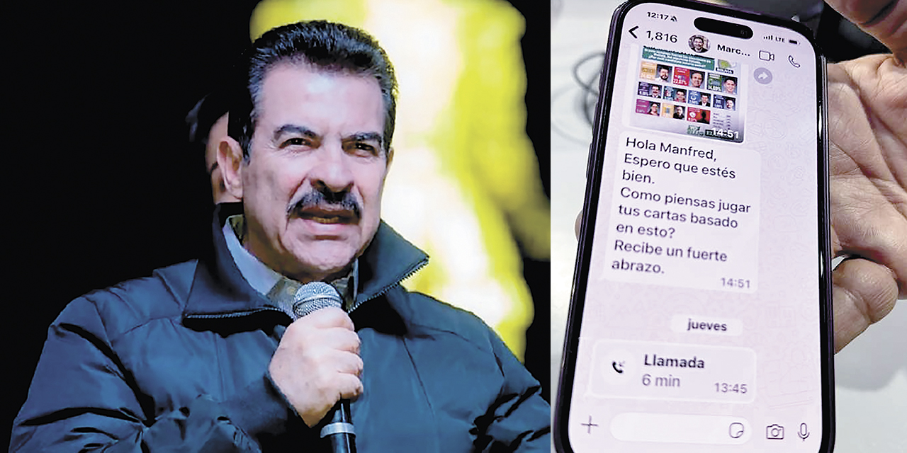 Manfred Reyes Villa mostró el mensaje que le envió Marcelo Claure.