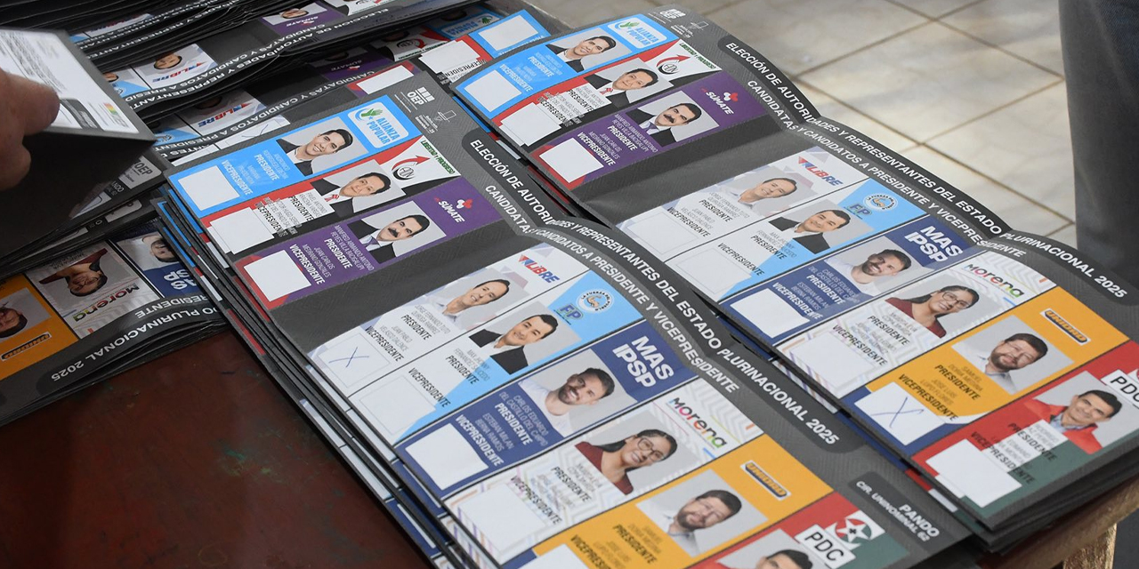 Las papeletas de sufragio empleadas en las elecciones del 17 de agosto. Foto: TED de Pando
