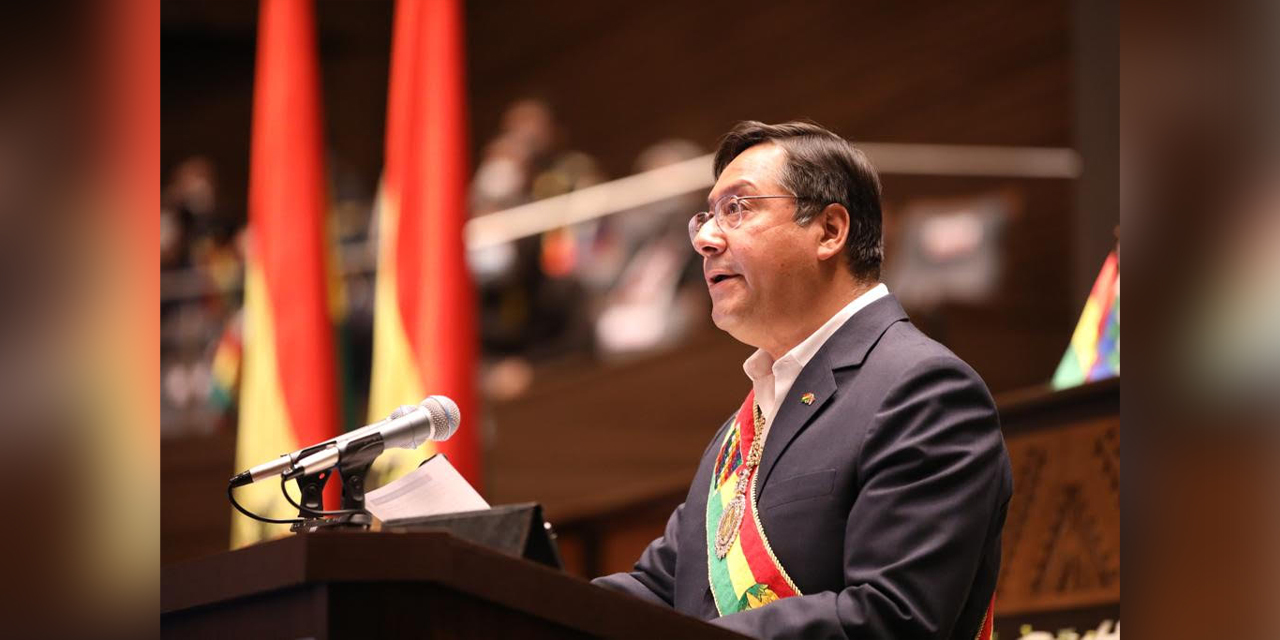  El presidente Luis Arce en un acto oficial en 2024 en La Paz. Foto archivo