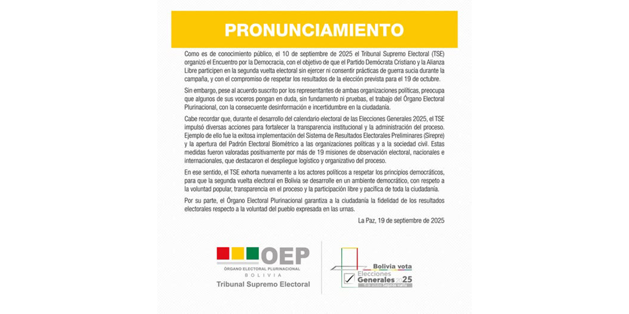 Vocal del TSE insta a políticos a no emitir “falso testimonio” y dar pruebas del supuesto fraude 