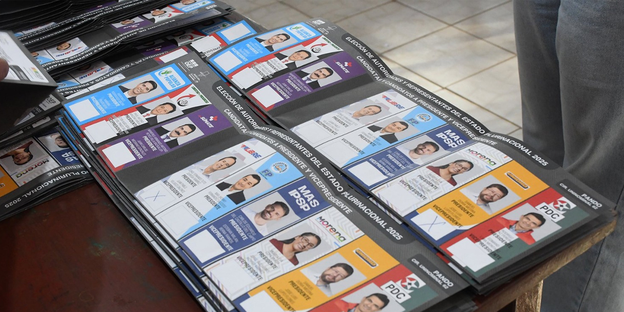 Papeleta de sufragio de la primera vuelta de las elecciones generales del 17 de agosto.