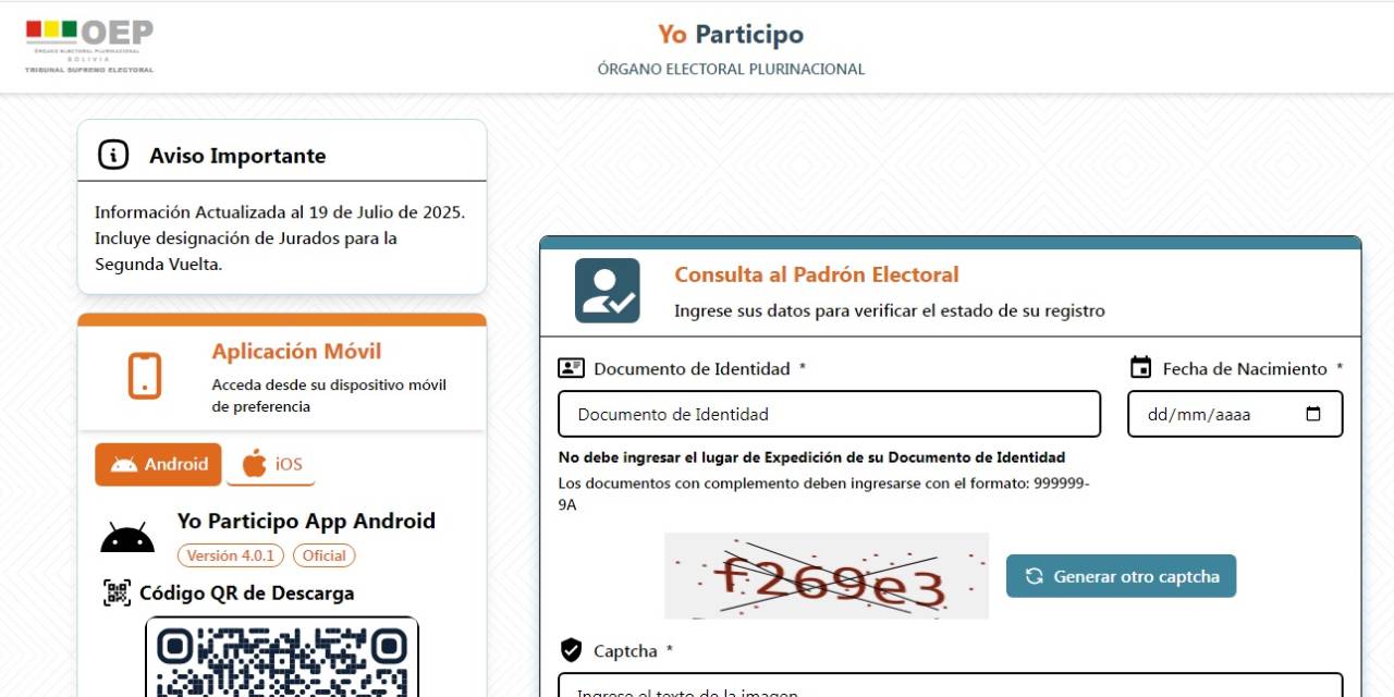 ‎La página web https://yoparticipo.oep.org.bo/