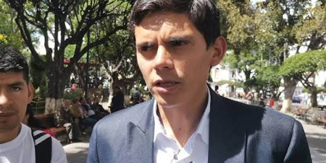 El presidente del Comité Cívico de Sucre, Cliver Pérez/RRSS.