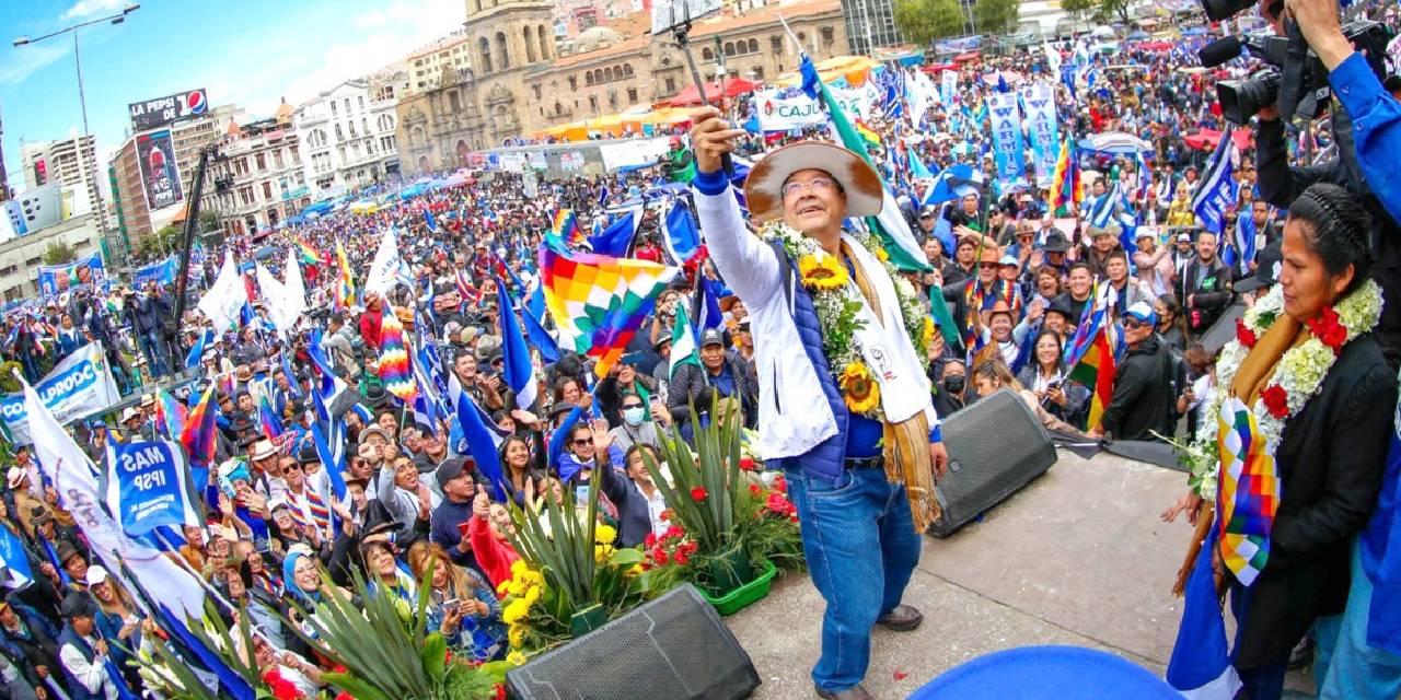 El presidente Luis Arce en el aniversario del MAS-IPSP