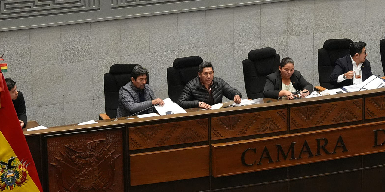 La participación del ministro Mamani en la sesión legislativa de ayer.