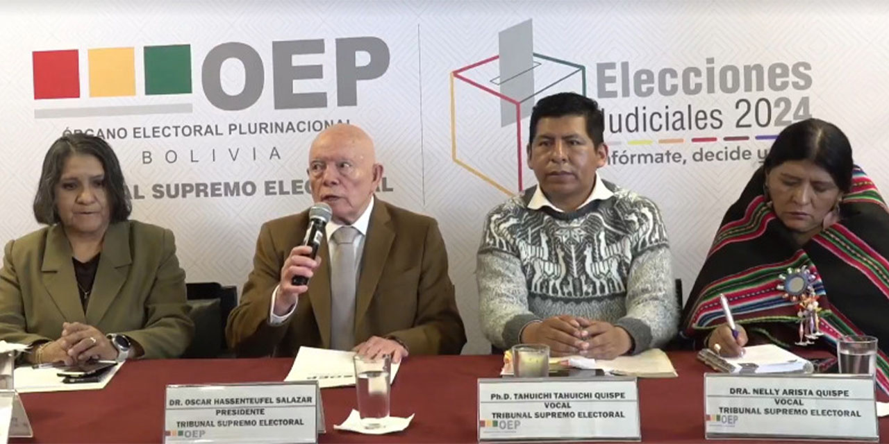 El presidente del TSE, Oscar Hassenteufel, en una conferencia de prensa anterior.