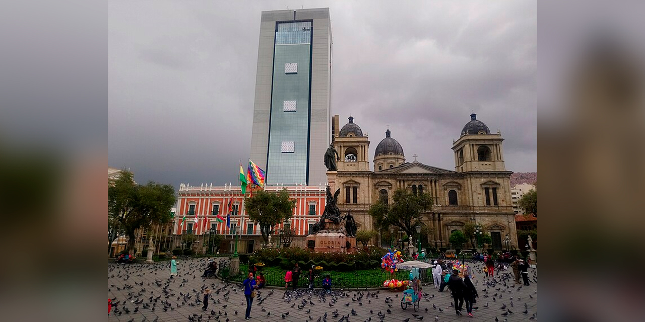 La plaza Murillo en la ciudad de La Paz.