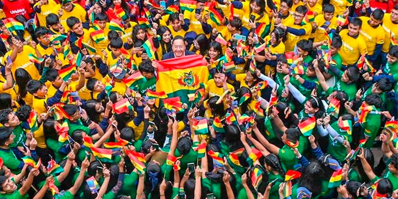 El presidente Luis Arce durante la conmemoración del Bicentenario de Bolivia el 6 de agosto de 2025, en Sucre, capital del Estado. Foto: Archivo