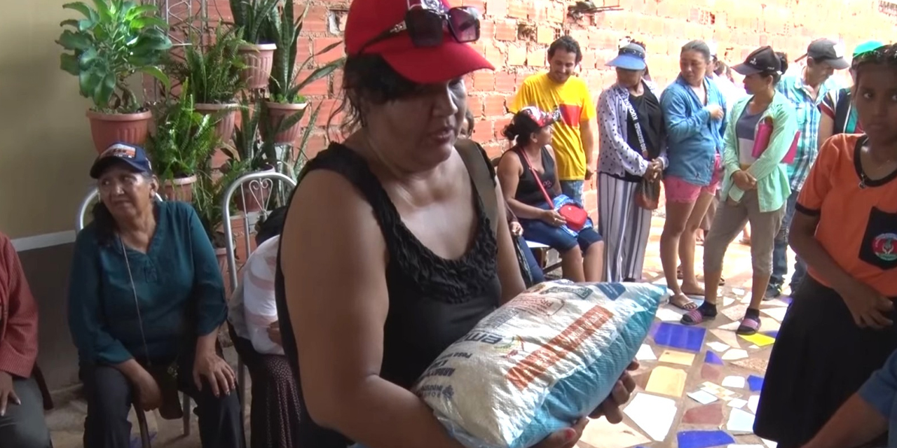 Venta de arroz para personas con discapacidad en Riberalta, Beni. Captura: Btv