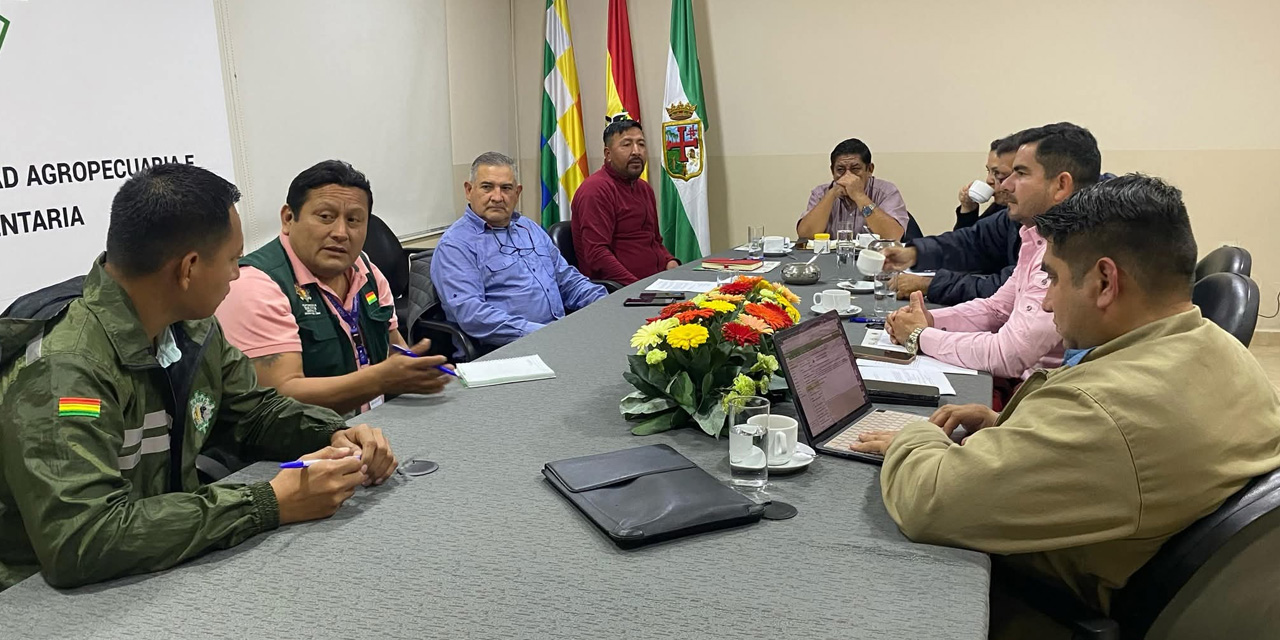 Representantes del Servicio Nacional de Sanidad Agropecuaria e Inocuidad Alimentaria (Senasag) y del Departamento de Agricultura de los Estados Unidos (USDA-APHIS). Foto: Senasag