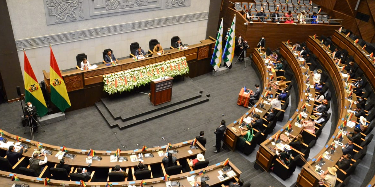 Vista del pleno de la Asamblea Legislativa Plurinacional.