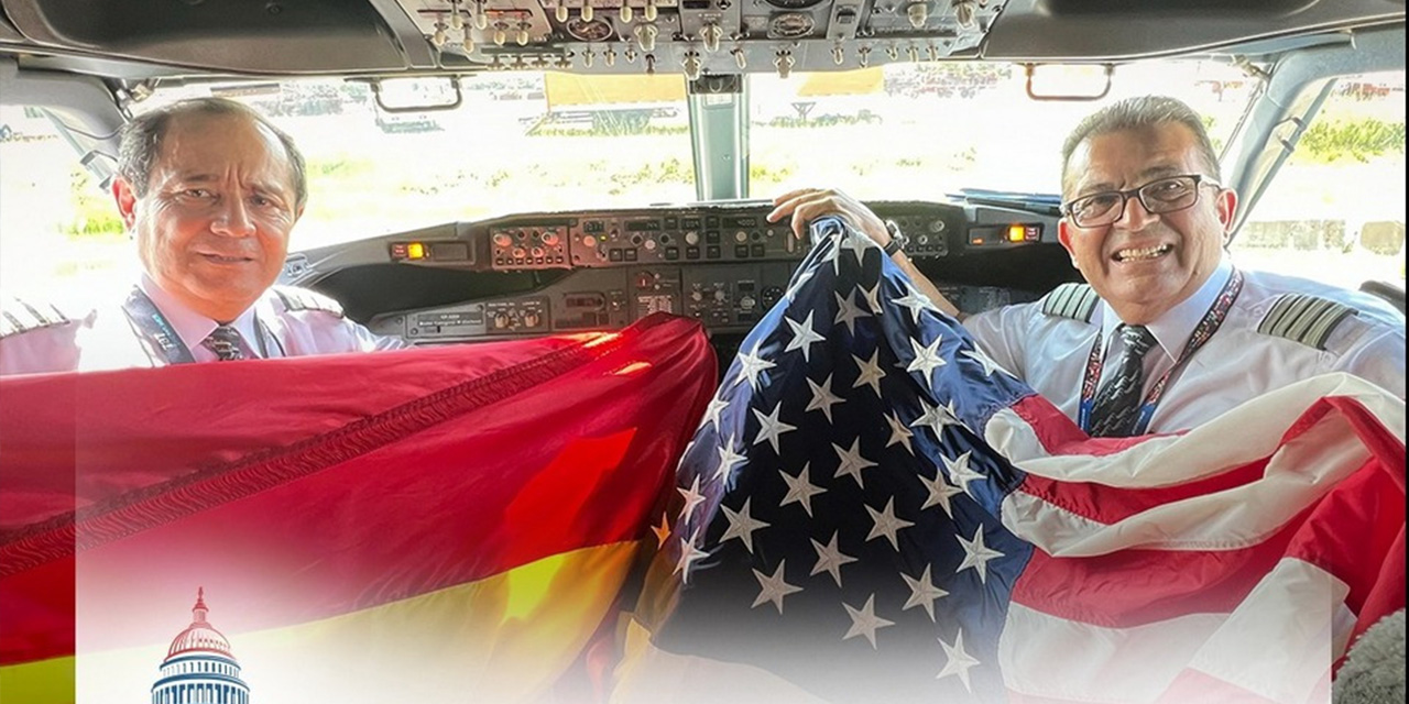 El vuelo inaugural de BoA a Washington DC (EEUU).