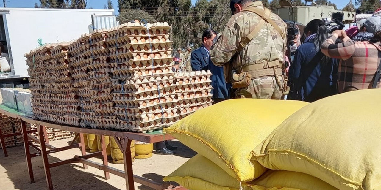 Productos secuestrados al contrabando a la inversa.