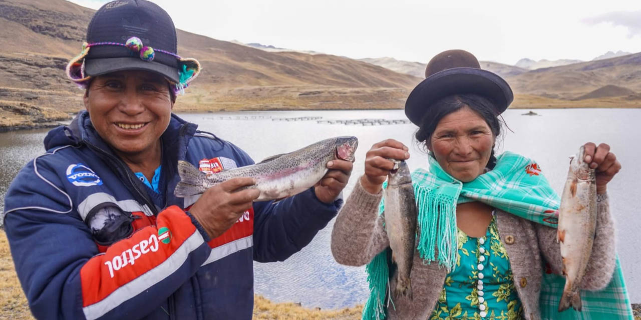 Beneficiarios de las jaulas para la producción de trucha