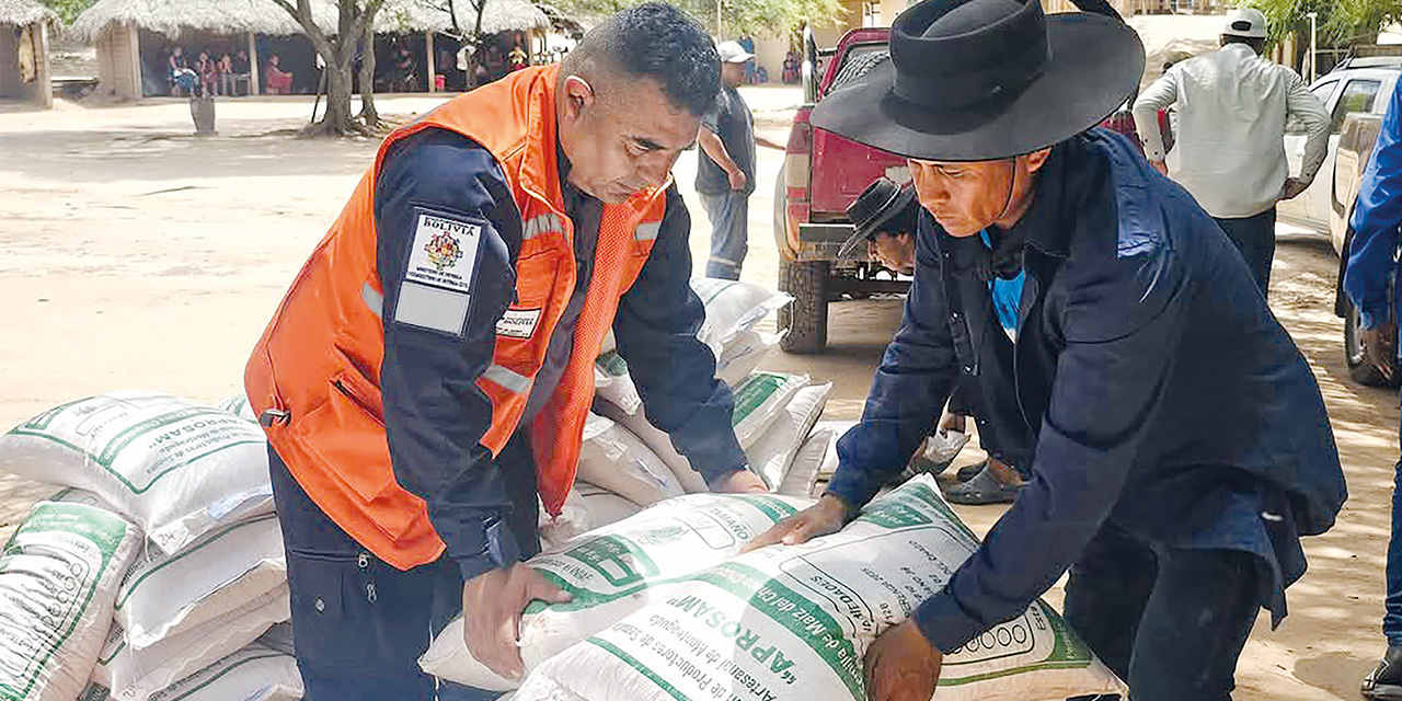 Arce destaca la entrega de 153 t de ayuda a 6.247 familias de 21 municipios del país