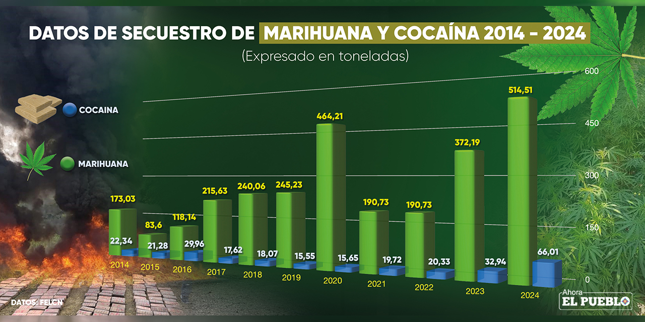 Bolivia marca récords en la lucha contra el narcotráfico desde 2020