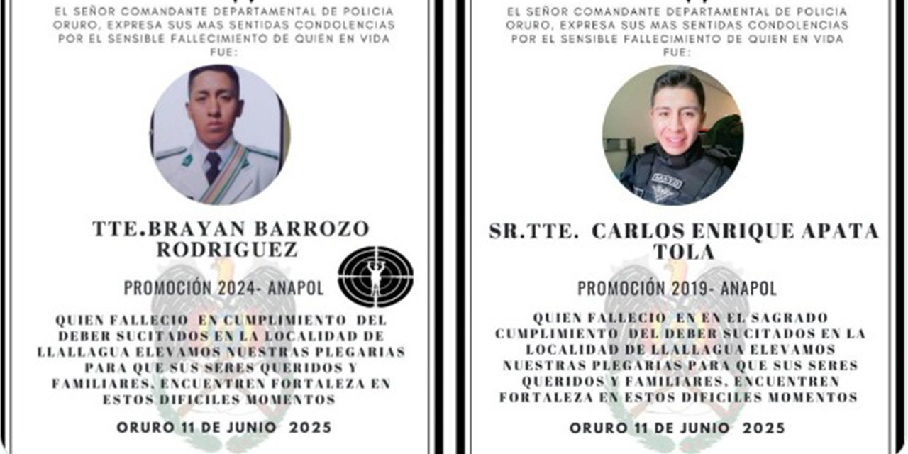 Tres policías mueren en Llallagua en un ataque de los bloqueadores
