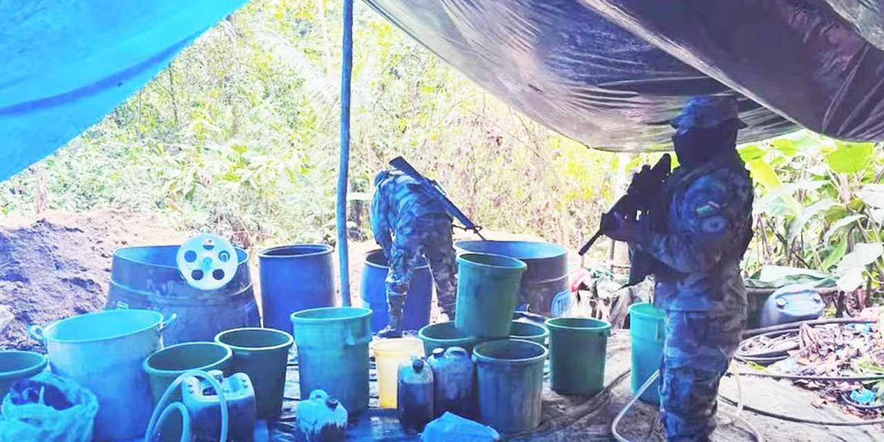 Una de las fábricas de cocaína en Chimoré.