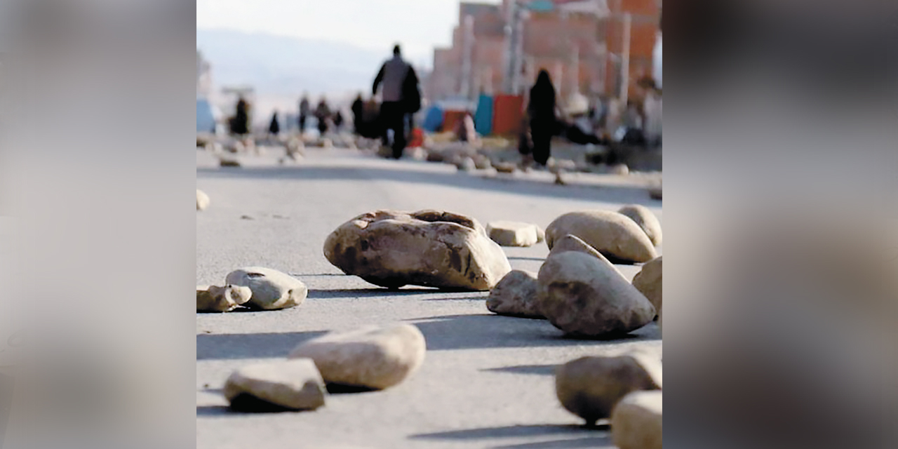 Un bloqueo de caminos.