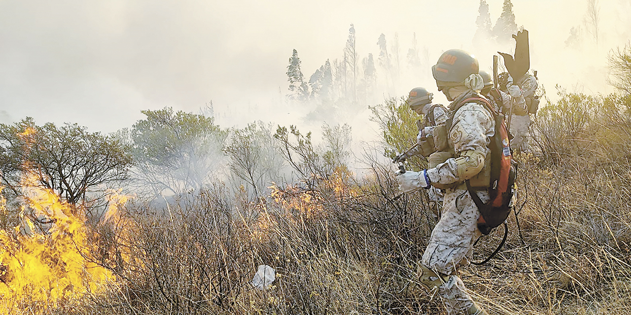Militares luchan contra los incendios en 2024.