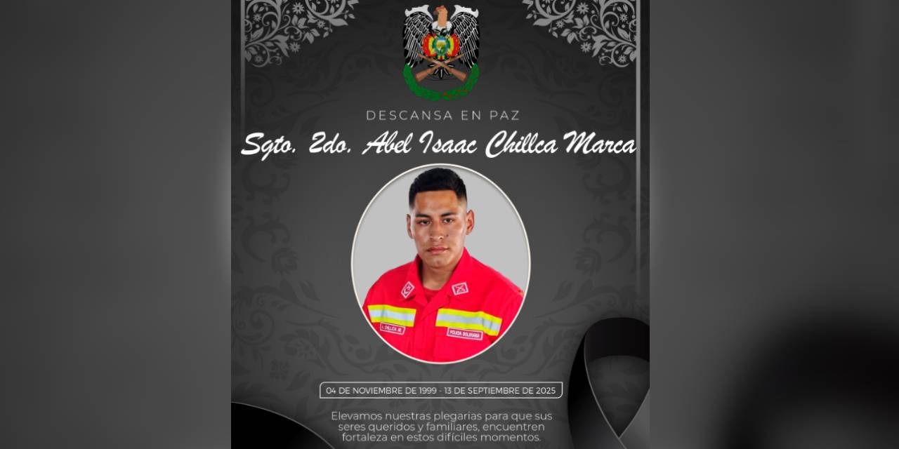 Esquela del sargento Abel Chillca Marca. 