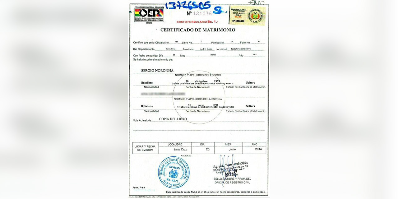 Documento con el cual De Freitas obtuvo su carnet y licencia de conducir en el Segip.