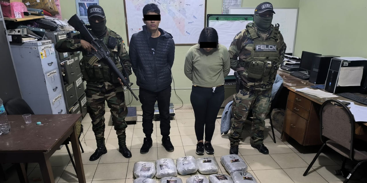 Dos personas fueron aprehendidas en Tarija transportando marihuana.