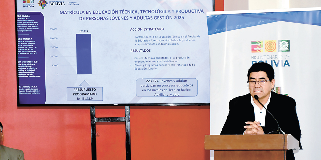 El ministro Omar Véliz en la Rendición Pública de Cuentas Inicial 2025.