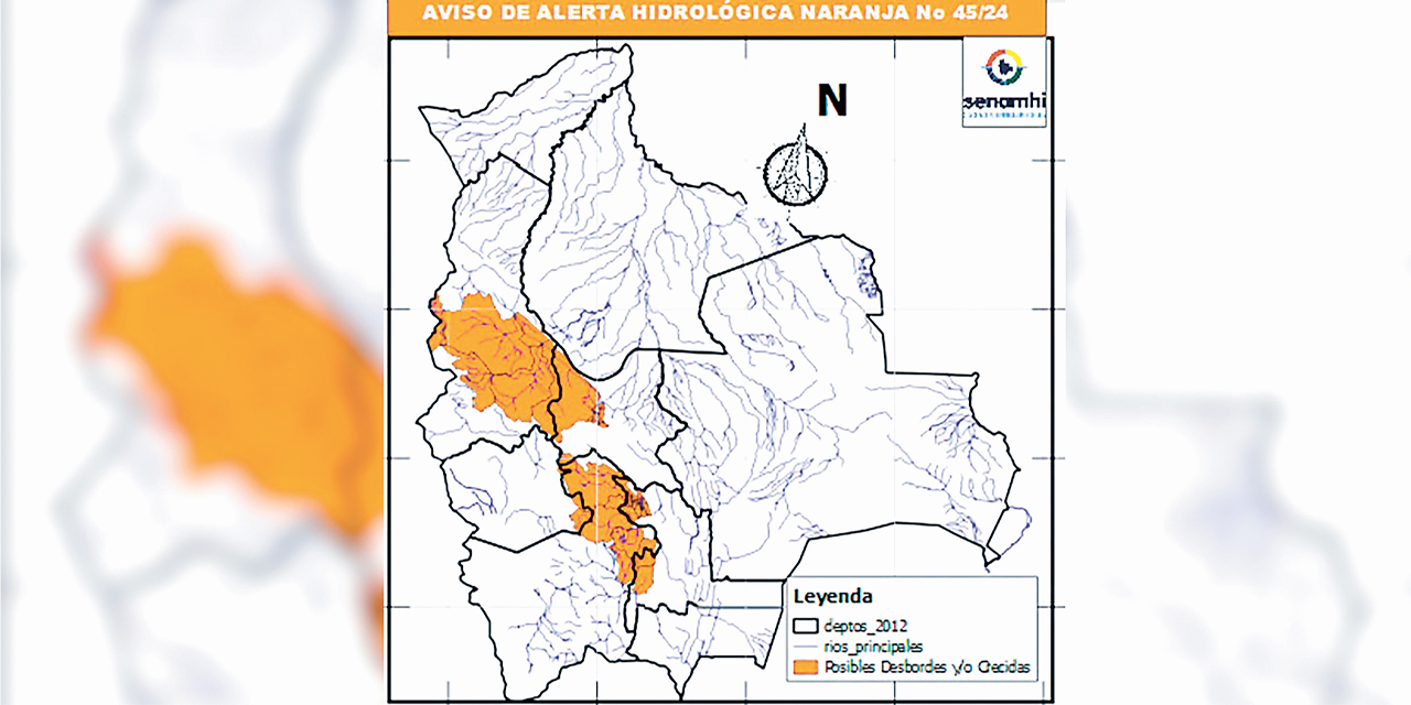 Mapa de riesgo del Senamhi.