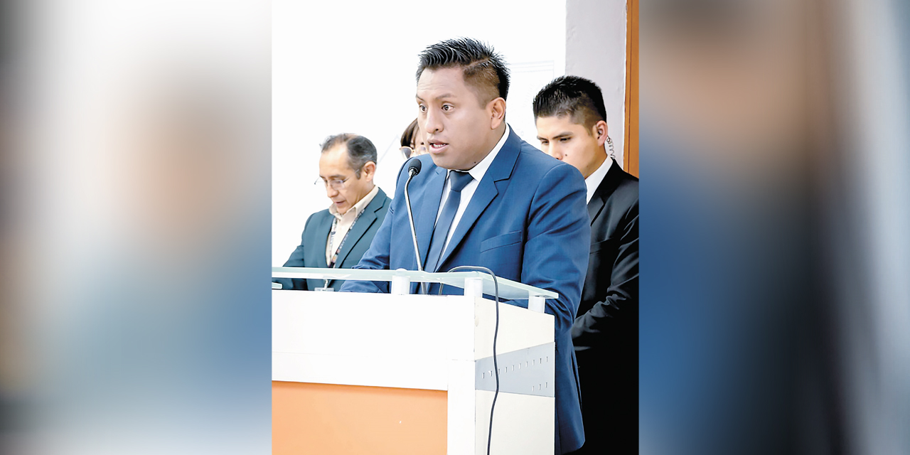 Wilber Reynaldo Laura Quispe, en su discurso de posesión.