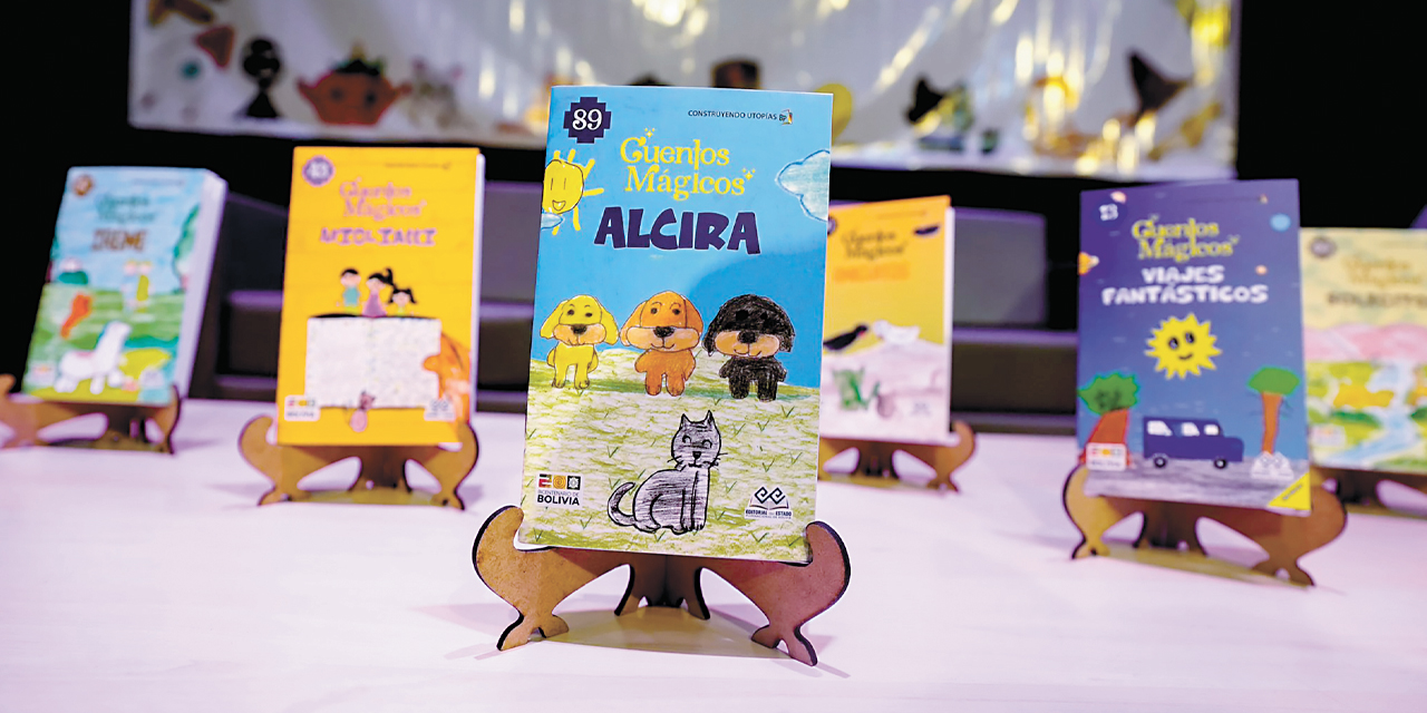 Libros que forman parte de la colección Cuentos Mágicos, escritos por niños y niñas.