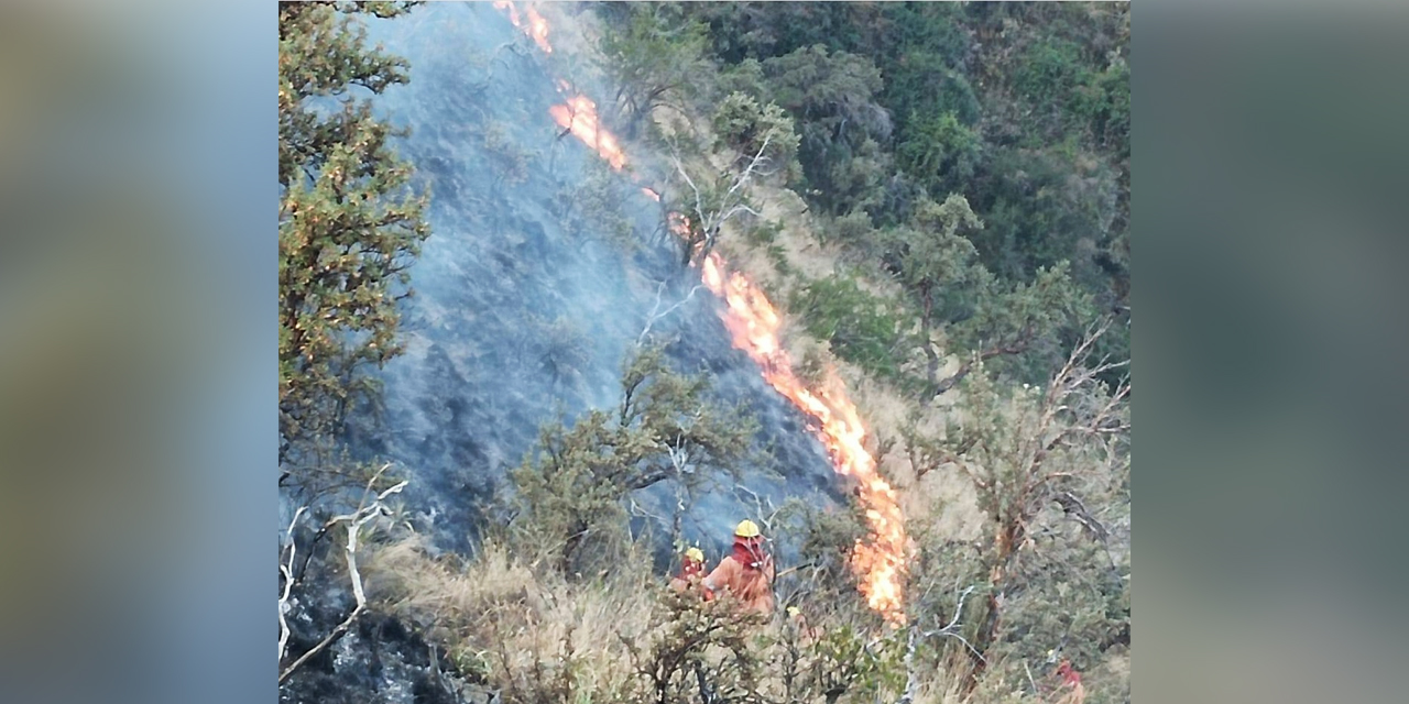 Un incendio forestal en Cochabamba.