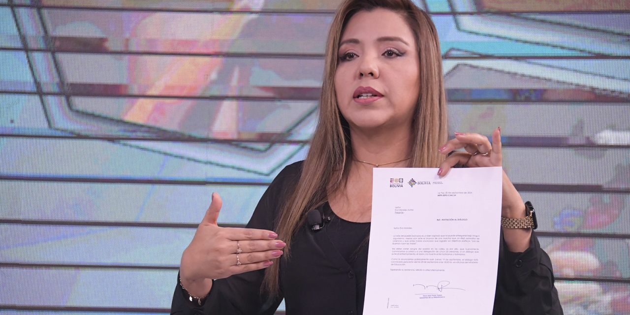 La viceministra de Comunicación, Gabriela Alcón, en Bolivia TV