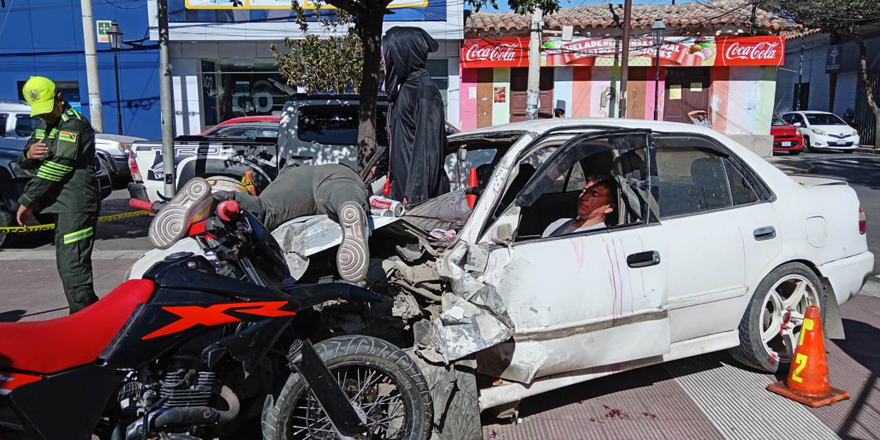 Simulacro de accidente en motocicleta. Foto: Univida.