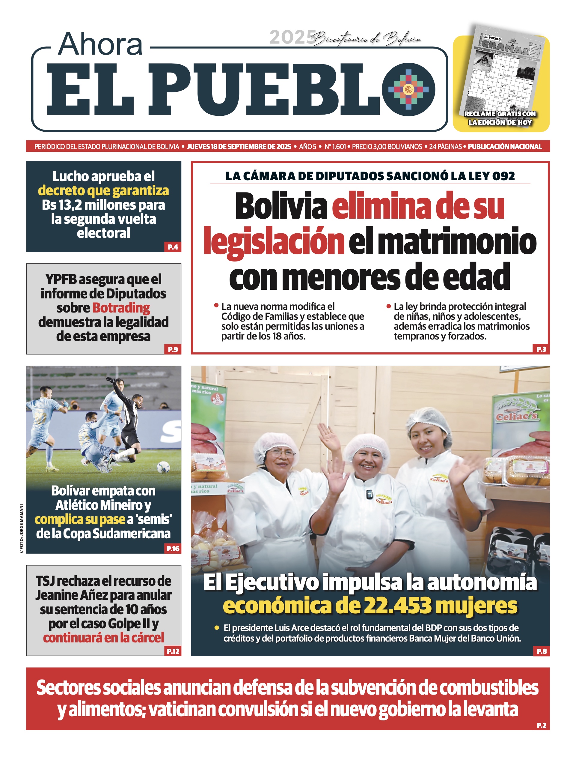 EDICIÓN 1601 - 18 DE SEPTIEMBRE DE 2025